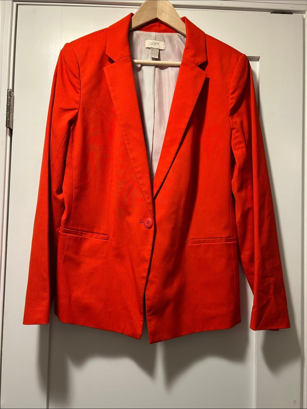 LOFT Orange Single-Button Blazer